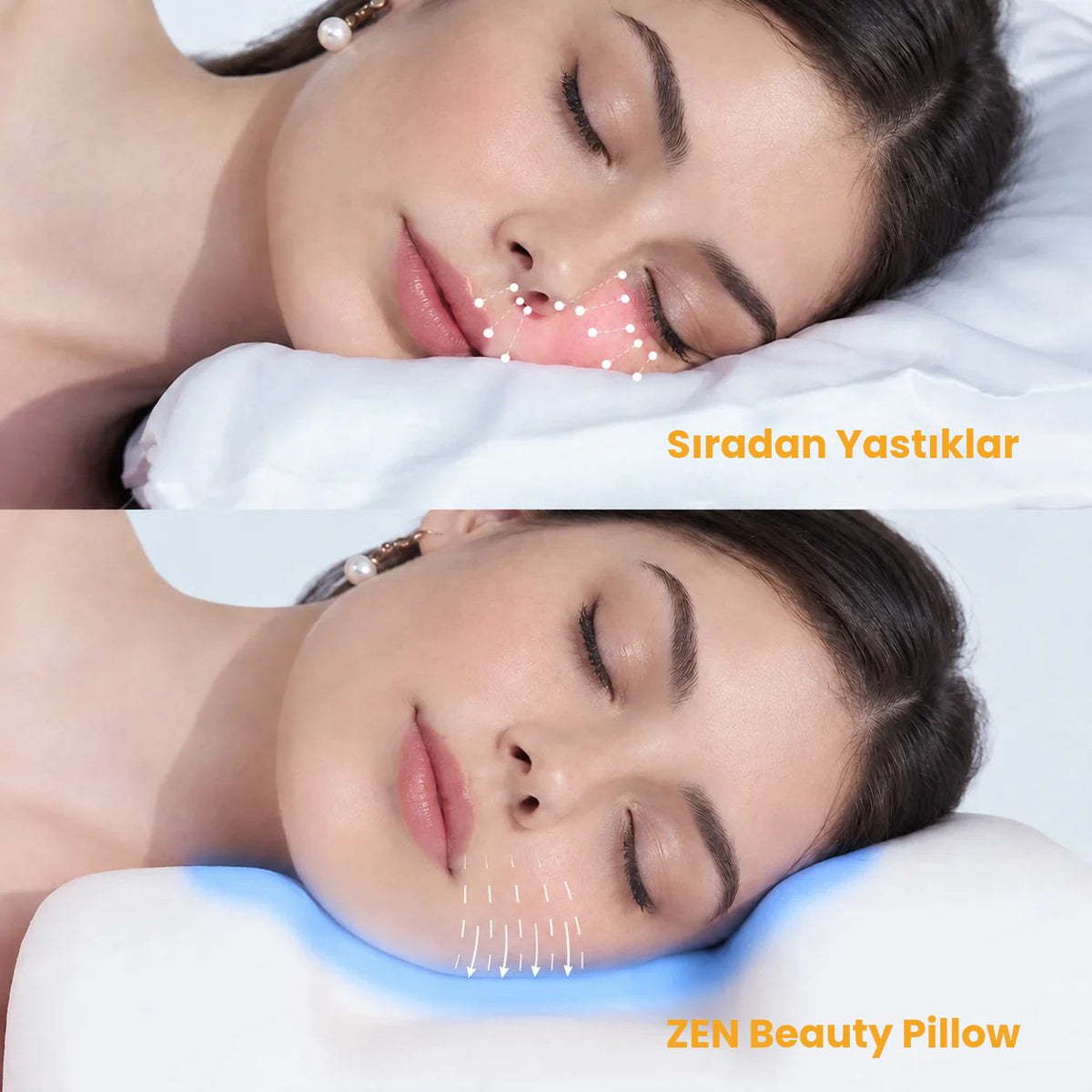 Zen Beauty Pillow - Kırışıklık ve Yüz Basısı Önleyici Ortopedik Yastık